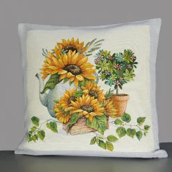 Gobelin-Kissenhülle Sonnenblumen 45x45 cm