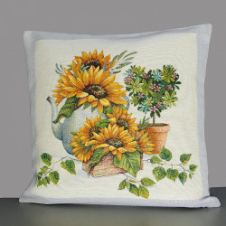 Gobelin-Kissenhülle Sonnenblumen 45x45 cm