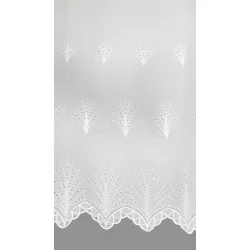 Plauener Spitzen-Store Feline mit Bohrstickerei Detailbild