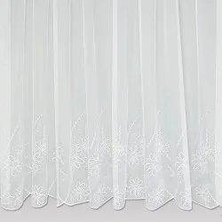 Blüten-Stickerei-Gardine Marina Plauener Spitze