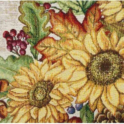 Ländlicher Gobelin Kissenbezug Herbstzeit Detailbild