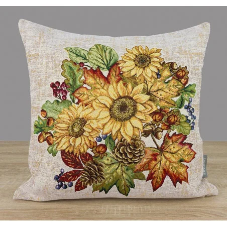 Ländlicher Gobelin Kissenbezug Herbstzeit 45x45 cm