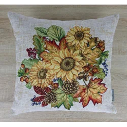 Ländlicher Gobelin Kissenbezug Herbstzeit 45x45 cm