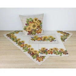 Rustikale Gobelin-Deckenserie Herbstzeit mit Sonnenblumen in 4 Größen