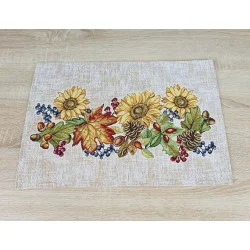 Rustikale Gobelin-Deckenserie Herbstzeit mit Sonnenblumen in 4 Größen