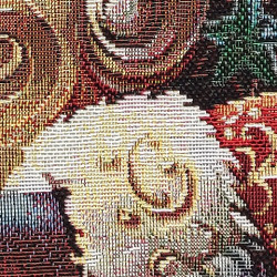 Festlicher Gobelin-Kissenbezug Ruprecht Nahaufnahme