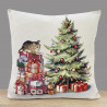 Festlicher Gobelin-Kissenbezug Christbaum mit Paketstapel