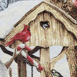 Süßer Gobelin-Kissenbezug Schneemann Tim Nahaufnahme