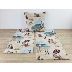 Maritime Gobelin-Deckenserie Ostseestrand Läufer