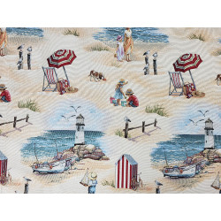 Maritime Gobelin-Deckenserie Ostseestrand Stoff