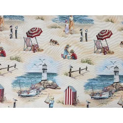 Maritime Gobelin-Deckenserie Ostseestrand Stoff