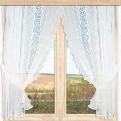 Seitenschals Adriana in Weiß-Beige  beide