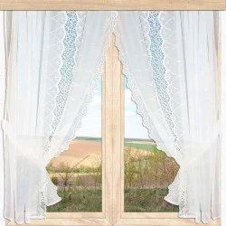 Seitenschals Adriana in Weiß-Beige  beide