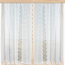 Seitenschals Adriana mit Plauener Spitzenkante in Weiß-Beige