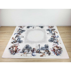 Chenille-Gobelin-Decke Winter in der Eifel