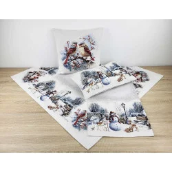 Chenille-Gobelin-Deckenserie Winter in der Eifel Deko