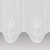 Stickerei-Scheibengardine Alegra mit Blütenstickerei in weiß-silber-taupe  Detailbild