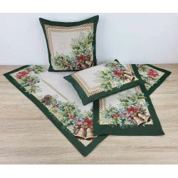 Festlicher Gobelin-Kissenbezug Glockenpaar Deko