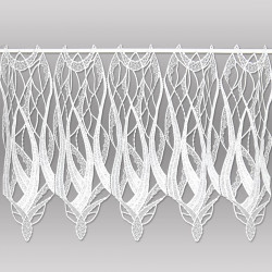 Elegante weiße Plauener Luft-Spitzengardine Kayla 50 cm hoch
