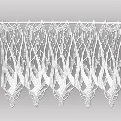 Elegante weiße Plauener Luft-Spitzengardine Kayla 50 cm hoch