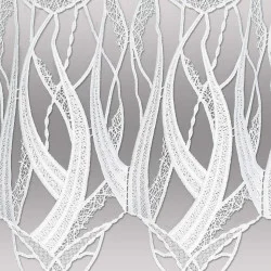 Elegante weiße Plauener Luft-Spitzengardine Kayla Detailbild