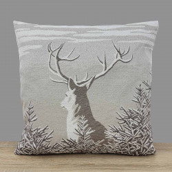Gobelin-Kissenbezug Hirsch Heinrich in beige