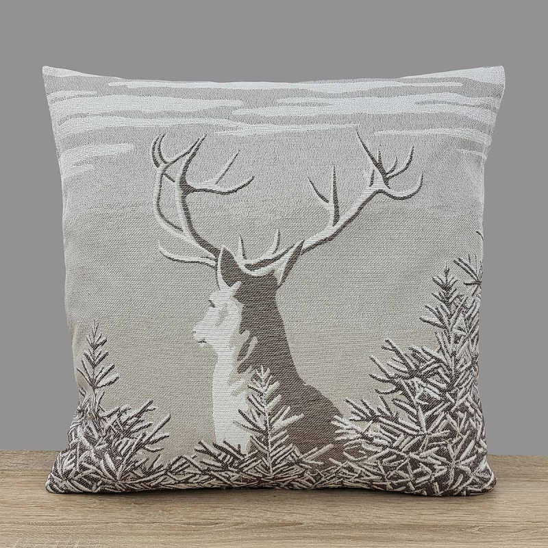 Gobelin-Kissenbezug Hirsch Heinrich in beige