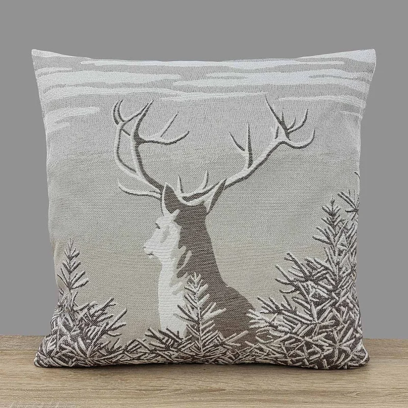 Gobelin-Kissenbezug Hirsch Heinrich in beige