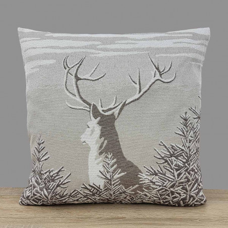 Gobelin-Kissenbezug Hirsch Heinrich in beige