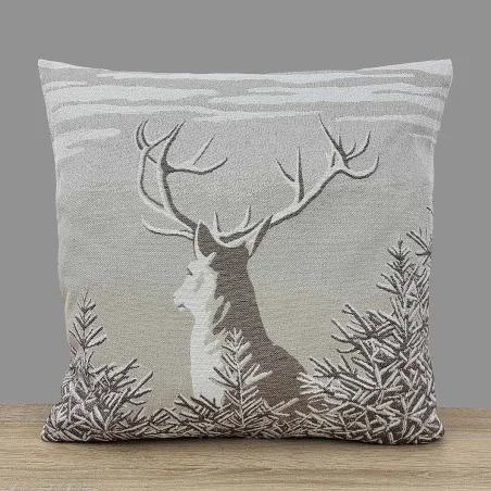 Gobelin-Kissenbezug Hirsch Heinrich in beige