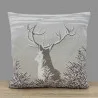 Gobelin-Kissenbezug Hirsch Heinrich in beige