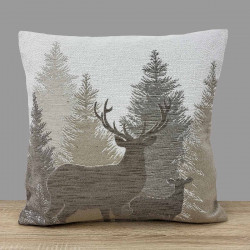 Weiche Chenille Gobelin-Kissenhülle Johann in creme-beige