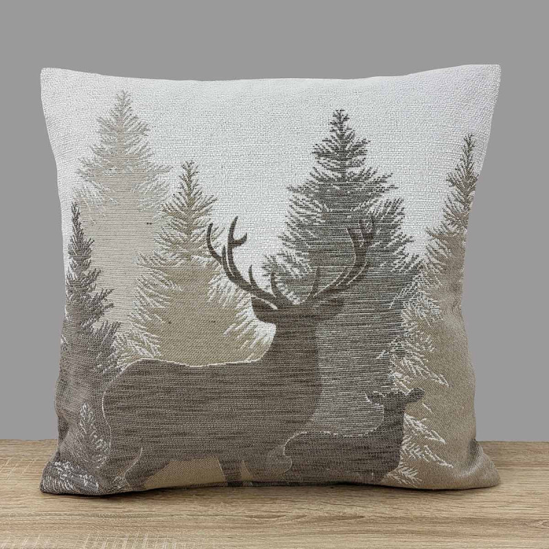 Weiche Chenille Gobelin-Kissenhülle Johann in creme-beige