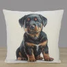 Gobelin-Kissenbezug Rottweiler 45x45 cm – Hochwertige Kissenhülle mit Hundemotiv als Sofakissen & Dekokissen