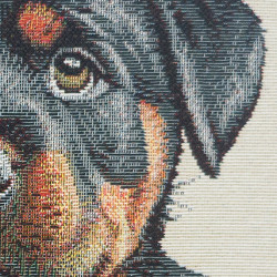 Gobelin-Kissenbezug Rottweiler 45x45 cm – Hochwertige Kissenhülle mit Hundemotiv als Sofakissen & Dekokissen