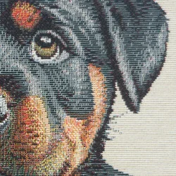Gobelin-Kissenbezug Rottweiler 45x45 cm – Hochwertige Kissenhülle mit Hundemotiv als Sofakissen & Dekokissen