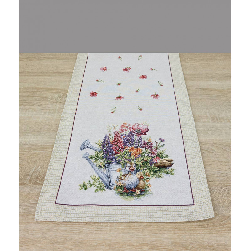 Gobelin-Deckenserie Gänsegarten: Tischset, Läufer & Mitteldecke | Edle Geschenk-Idee | Strapazierfähig und Langlebig