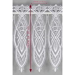 Plauener Spitzengardine Sophia in Weiß | Edle Scheibengardine 30 cm hoch | Kurzgardine Made in Germany aus Luftspitze