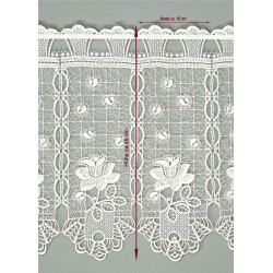 Plauener Spitzengardine Catarine in Natur | Edle Scheibengardine 45 & 55 cm hoch | Kurzgardine Made in Germany