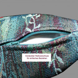 Der verdeckte Reissverschluß der Kissenhülle Flora