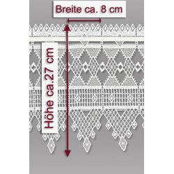 Plauener Spitzengardine Linda in Weiß | Moderne Kurzgardine 14 & 27 cm hoch | Edle Luftspitze Made in Germany