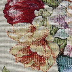 Gobelin Kissenhülle Frühling | Hochwertiger Kissenbezug mit Blumenmotiv beidseitig | Strapazierfähiges Sofakissen in 2 Größen