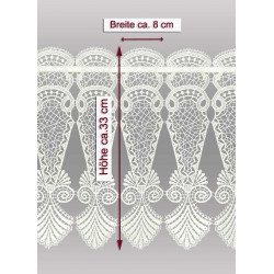 Plauener Spitzengardine Astrid 33 cm hoch mit Massangaben