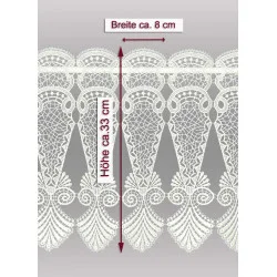 Plauener Spitzengardine Astrid 33 cm hoch mit Massangaben