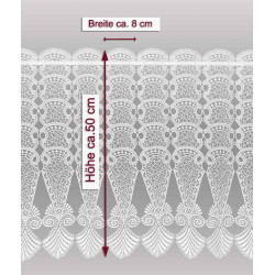 Plauener Spitzengardine Astrid 50 cm hoch mit Massangaben