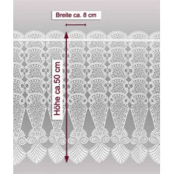 Plauener Spitzengardine Astrid 50 cm hoch mit Massangaben