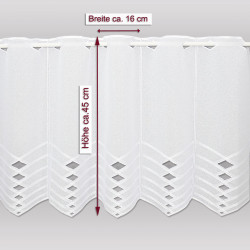 Die scheibengardine Liss mit Massangaben.