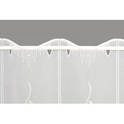 Ein Detailbild der Stablöcher der Scheibengardine Lucia