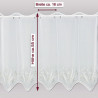 Produktdetails mit Maßen: Höhe ca. 55 cm, Breite ca. 16 cm, weiße Stickerei-Gardine für Fensterdeko.