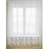 Halbtransparenter Fenster-Store in Weiß mit bogenförmiger Plauener Spitze, elegante Heimtextilien für das Fenster.